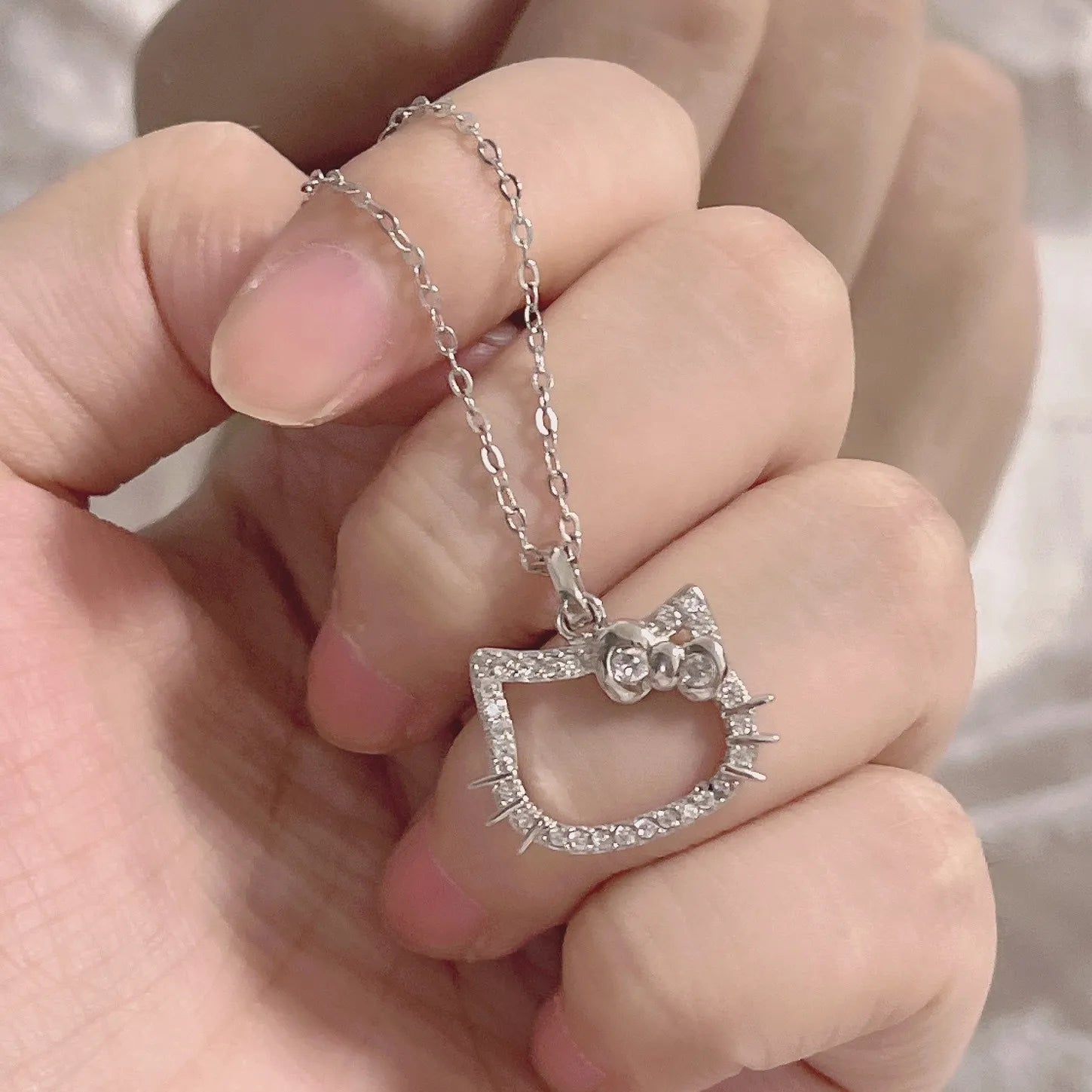 Hello Kitty Necklace Ring Earring